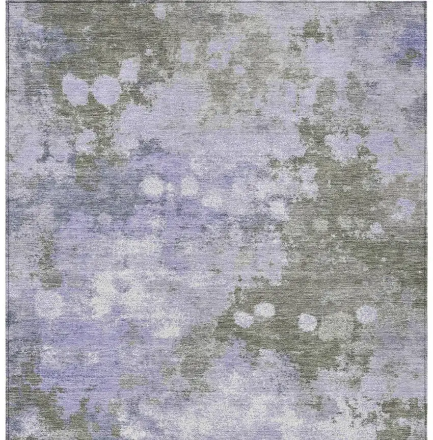 Lavender And Taupe Abstract Washable Indoor Outdoor Area Rug Photo 1