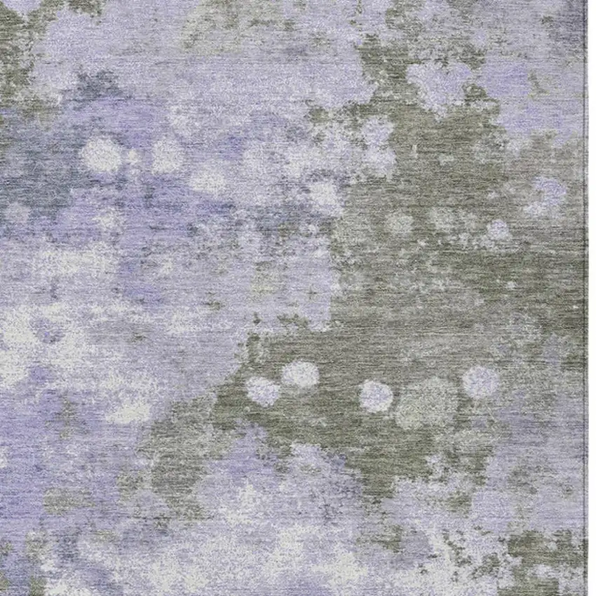 Lavender And Taupe Abstract Washable Indoor Outdoor Area Rug Photo 6