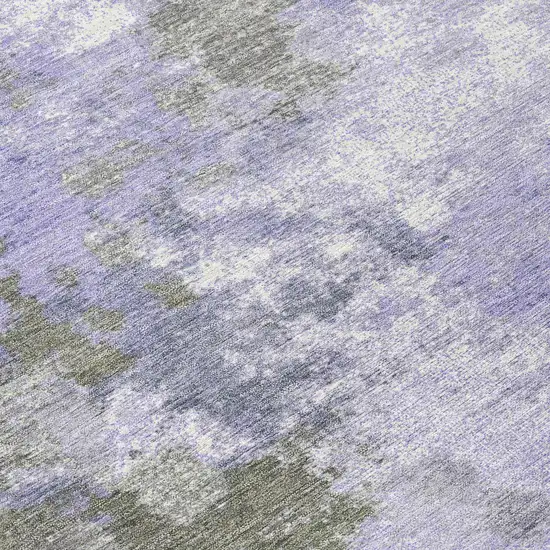 Lavender And Taupe Abstract Washable Indoor Outdoor Area Rug Photo 8