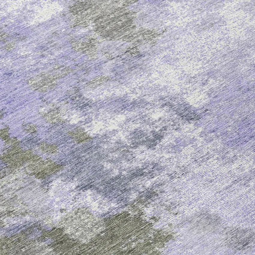Lavender And Taupe Abstract Washable Indoor Outdoor Area Rug Photo 8
