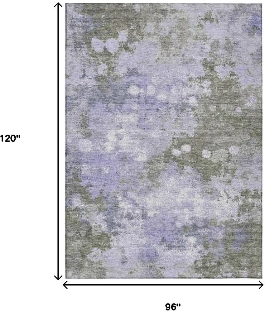 Lavender And Taupe Abstract Washable Indoor Outdoor Area Rug Photo 9