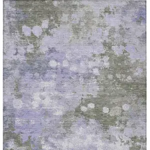 Photo of Lavender And Taupe Abstract Washable Indoor Outdoor Area Rug