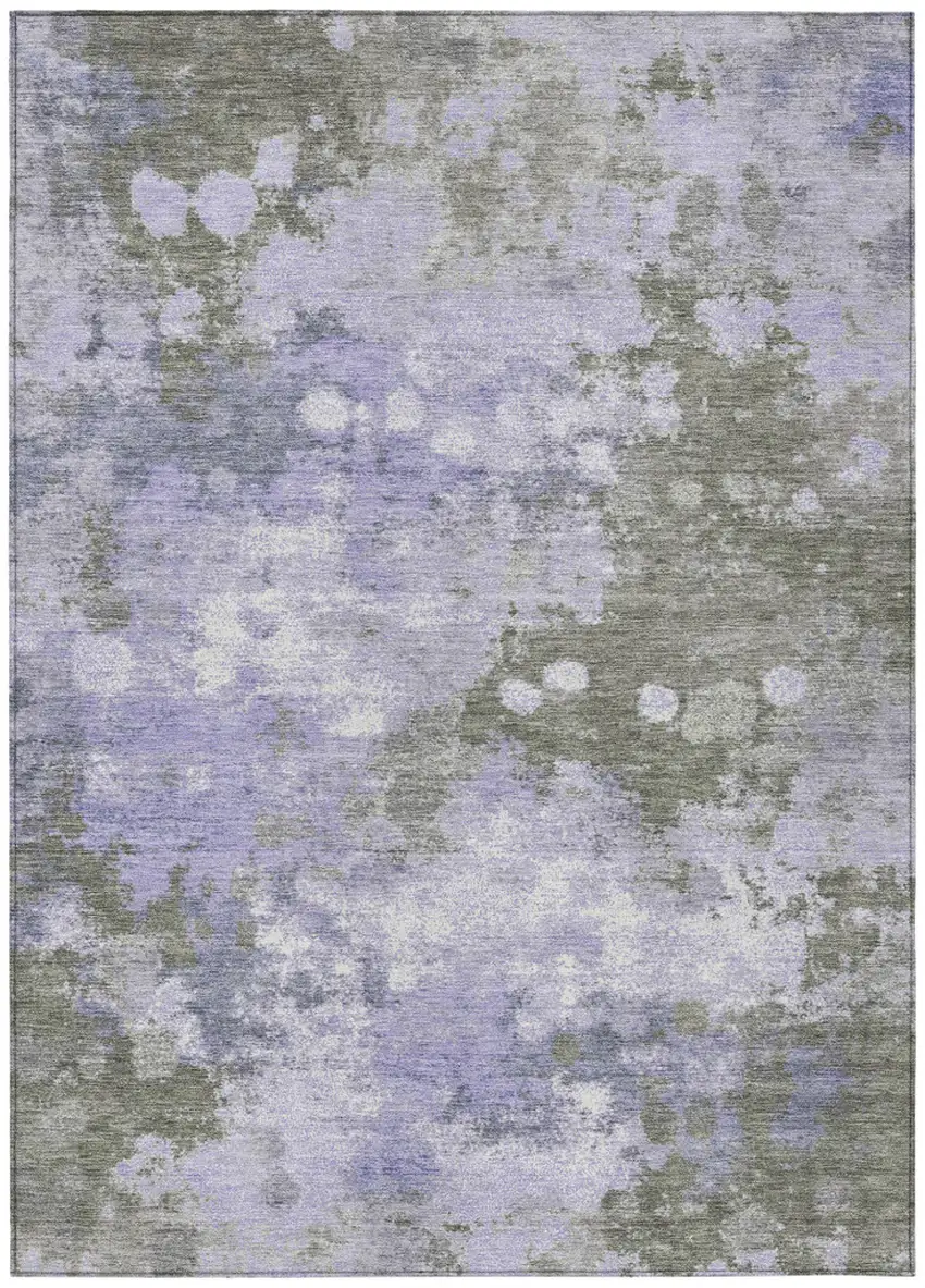 Lavender And Taupe Abstract Washable Indoor Outdoor Area Rug Photo 8
