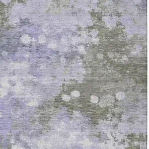 Photo of Lavender And Taupe Abstract Washable Indoor Outdoor Area Rug