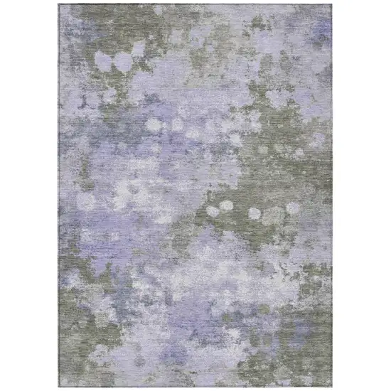 Lavender And Taupe Abstract Washable Indoor Outdoor Area Rug Photo 7