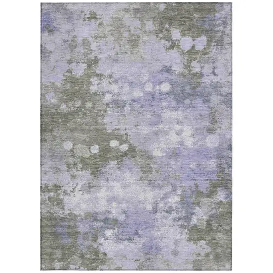 Lavender And Taupe Abstract Washable Indoor Outdoor Area Rug Photo 8