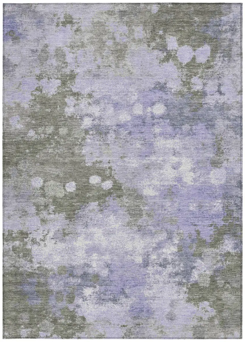 Lavender And Taupe Abstract Washable Indoor Outdoor Area Rug Photo 8