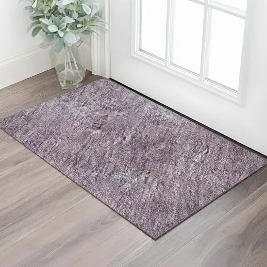 Lavender And Teal Abstract Washable Area Rug With UV Protection Photo 2