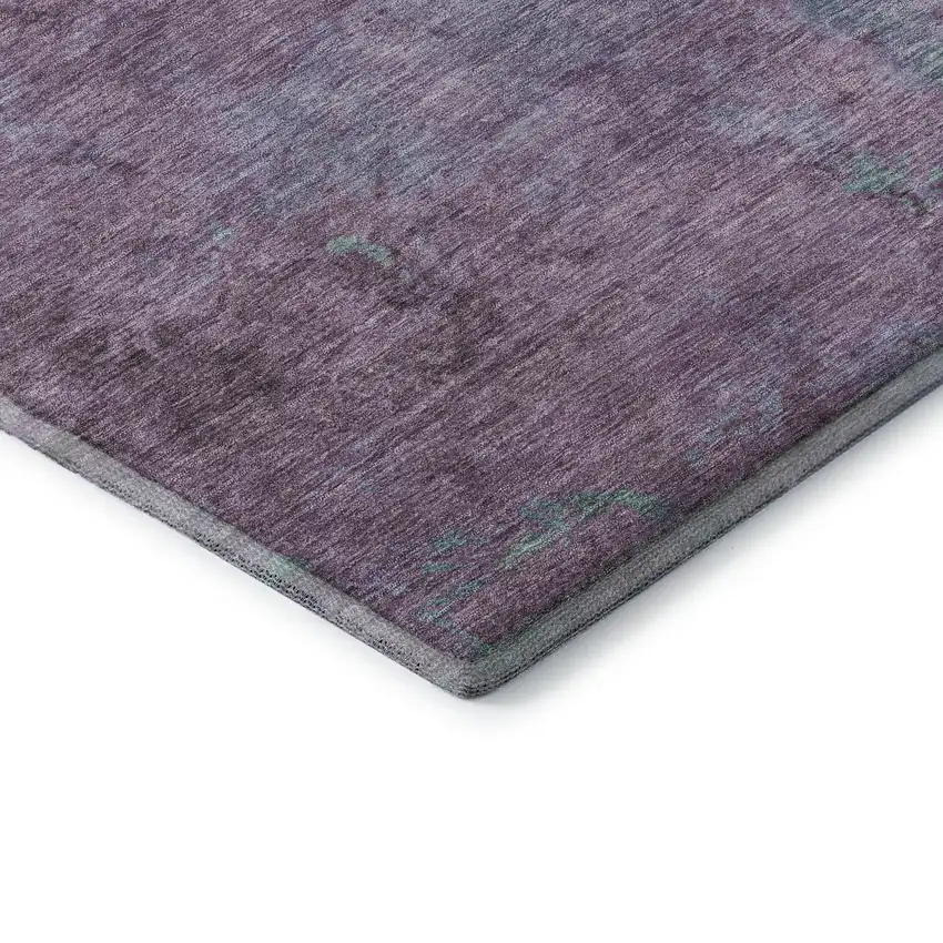 Lavender And Teal Abstract Washable Area Rug With UV Protection Photo 7
