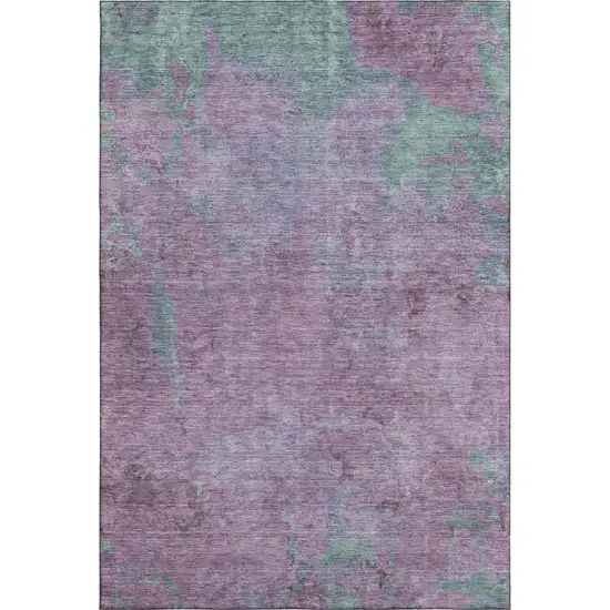 Lavender And Teal Abstract Washable Area Rug With UV Protection Photo 5