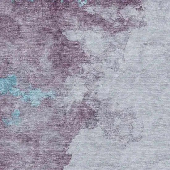 Lavender And Teal Abstract Washable Area Rug With UV Protection Photo 3