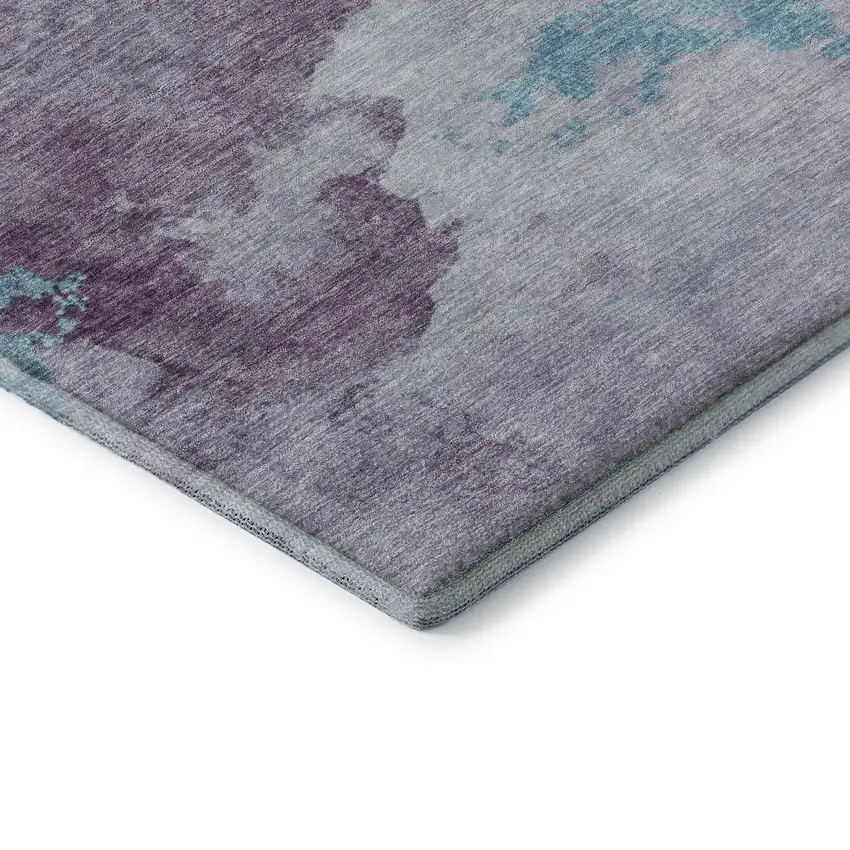 Lavender And Teal Abstract Washable Area Rug With UV Protection Photo 7