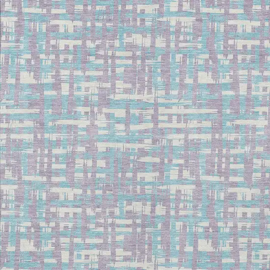 Lavender Aqua And Beige Abstract Washable Indoor Outdoor Area Rug Photo 6