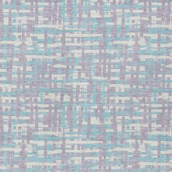 Lavender Aqua And Beige Abstract Washable Indoor Outdoor Area Rug Photo 6