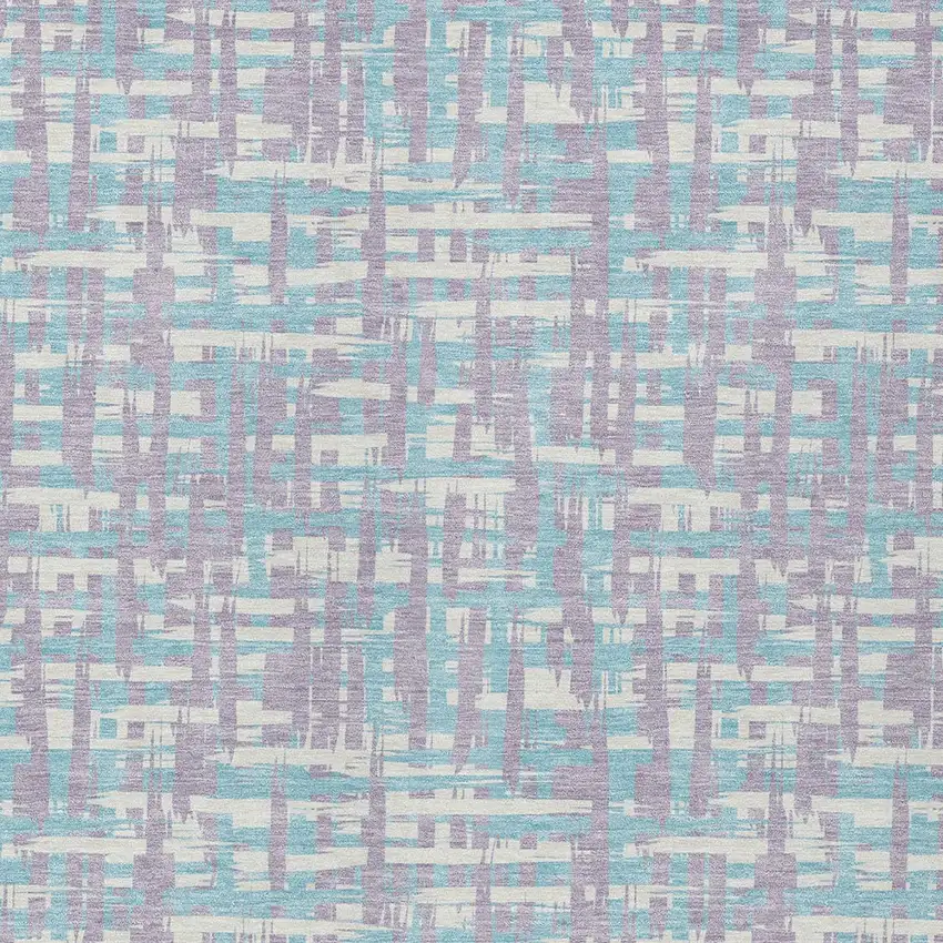 Lavender Aqua And Beige Abstract Washable Indoor Outdoor Area Rug Photo 6