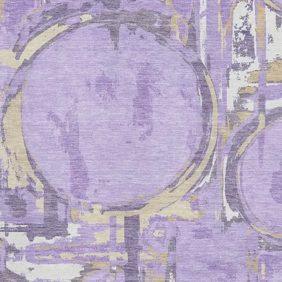 Lavender Beige And Gray Geometric Washable Area Rug With UV Protection Photo 3