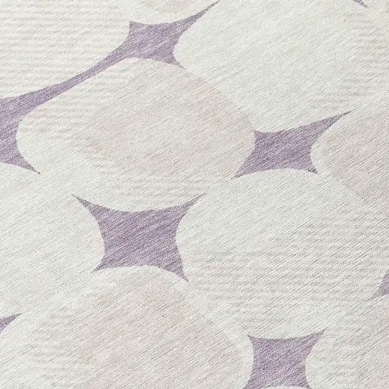 Lavender Beige And Ivory Abstract Washable Indoor Outdoor Area Rug Photo 8