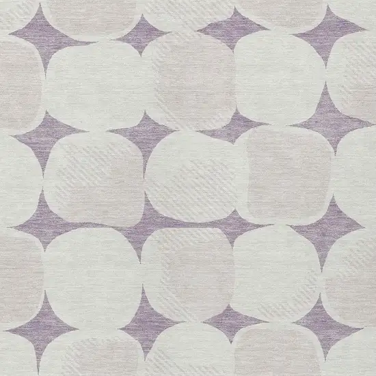 Lavender Beige And Ivory Abstract Washable Indoor Outdoor Area Rug Photo 6