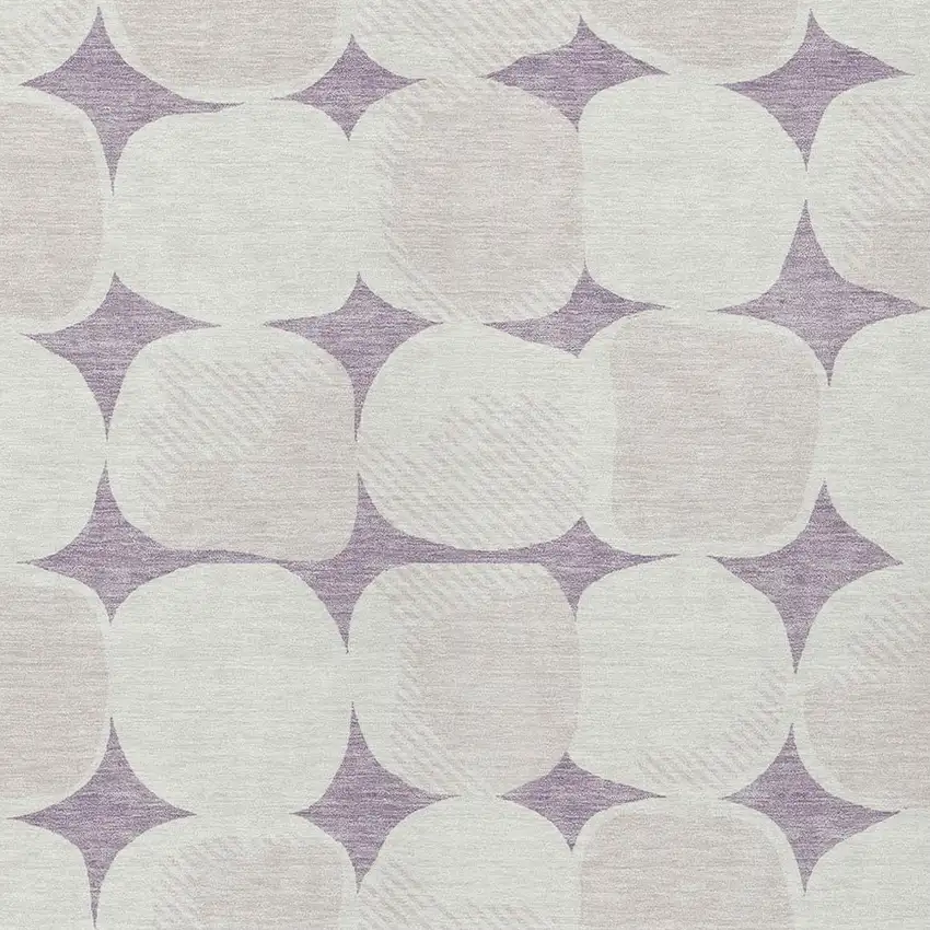 Lavender Beige And Ivory Abstract Washable Indoor Outdoor Area Rug Photo 6