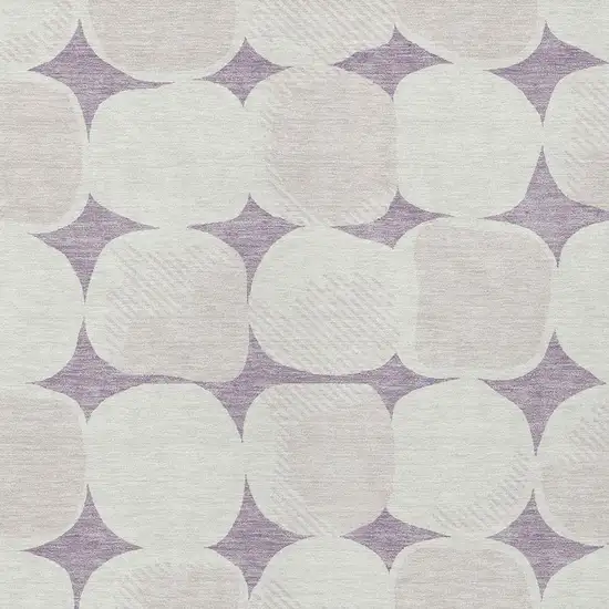 Lavender Beige And Ivory Abstract Washable Indoor Outdoor Area Rug Photo 6
