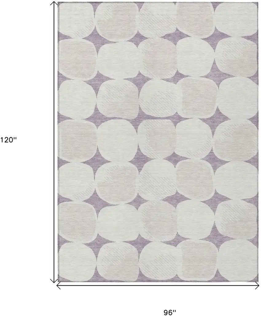 Lavender Beige And Ivory Abstract Washable Indoor Outdoor Area Rug Photo 3