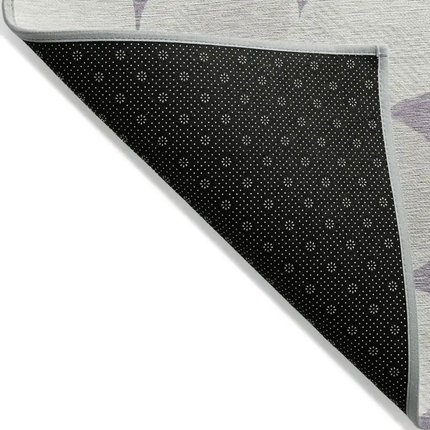 Lavender Beige And Ivory Abstract Washable Indoor Outdoor Area Rug Photo 4