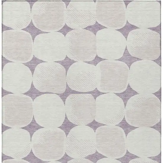Lavender Beige And Ivory Abstract Washable Indoor Outdoor Area Rug Photo 6