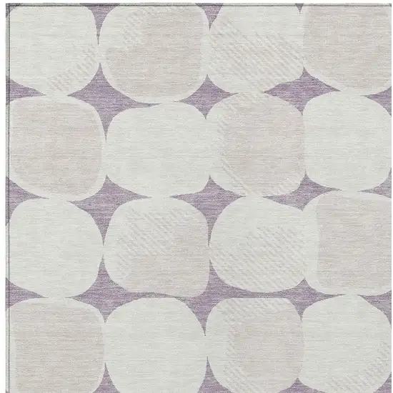 Lavender Beige And Ivory Abstract Washable Indoor Outdoor Area Rug Photo 6