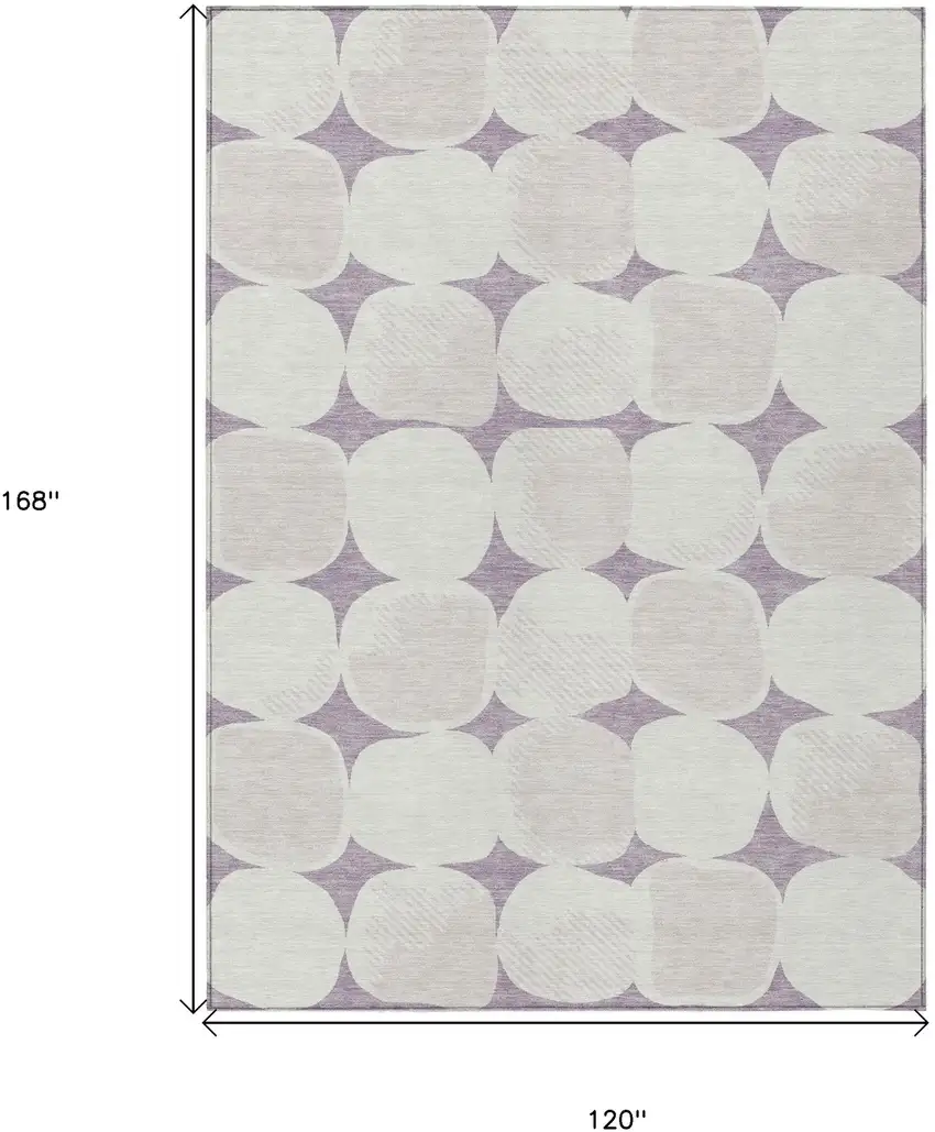 Lavender Beige And Ivory Abstract Washable Indoor Outdoor Area Rug Photo 3