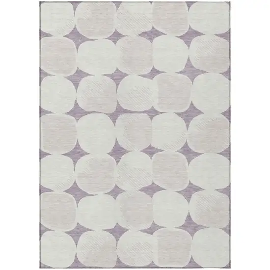 Lavender Beige And Ivory Abstract Washable Indoor Outdoor Area Rug Photo 2
