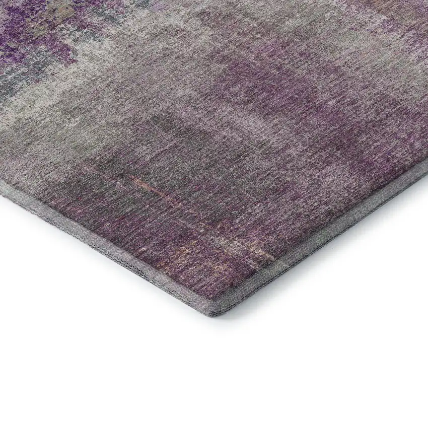 Lavender Blue And Ivory Abstract Washable Area Rug With UV Protection Photo 7