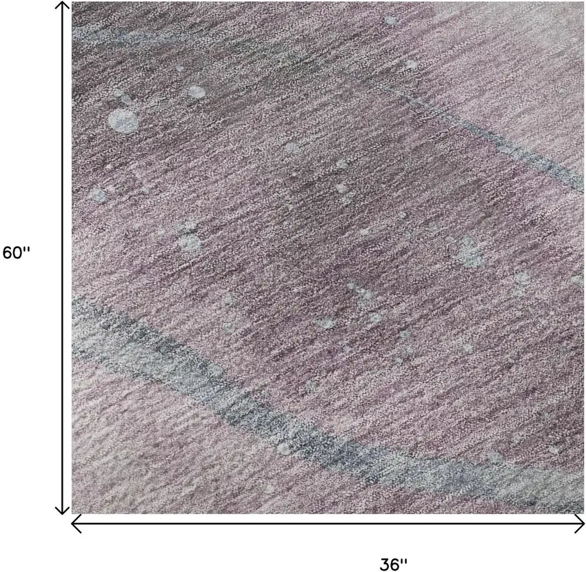 Lavender Blue And Ivory Abstract Washable Area Rug With UV Protection Photo 9