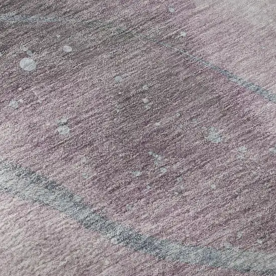 Lavender Blue And Ivory Abstract Washable Area Rug With UV Protection Photo 1