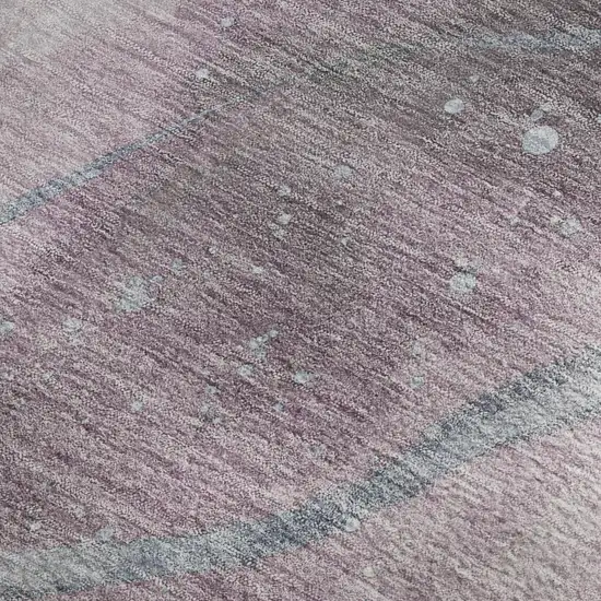 Lavender Blue And Ivory Abstract Washable Area Rug With UV Protection Photo 2