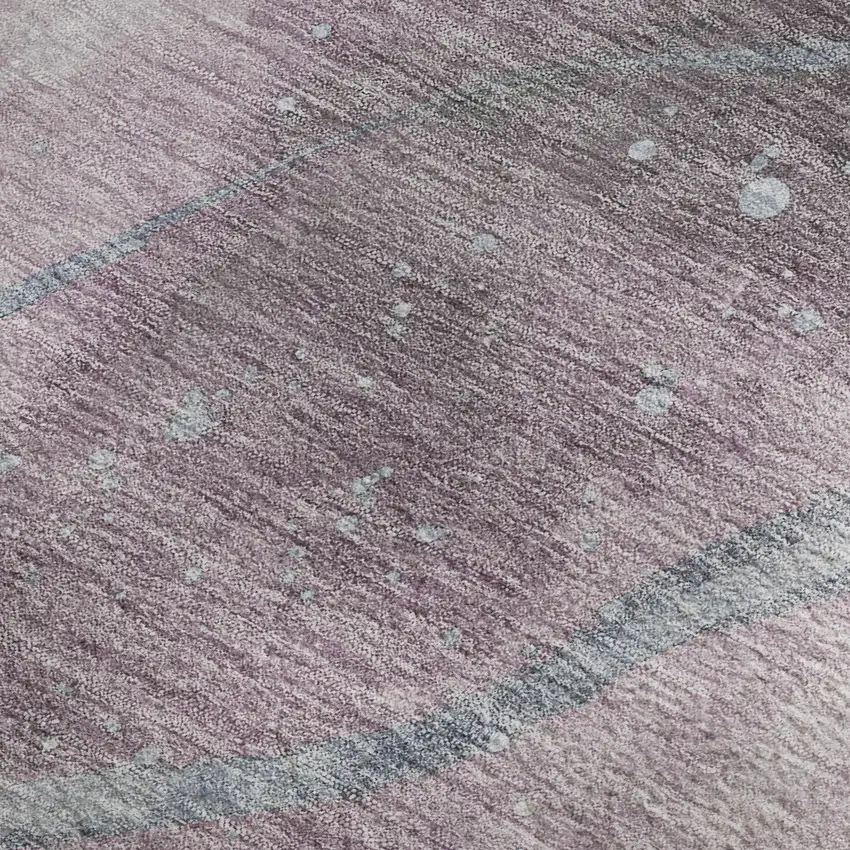 Lavender Blue And Ivory Abstract Washable Area Rug With UV Protection Photo 2