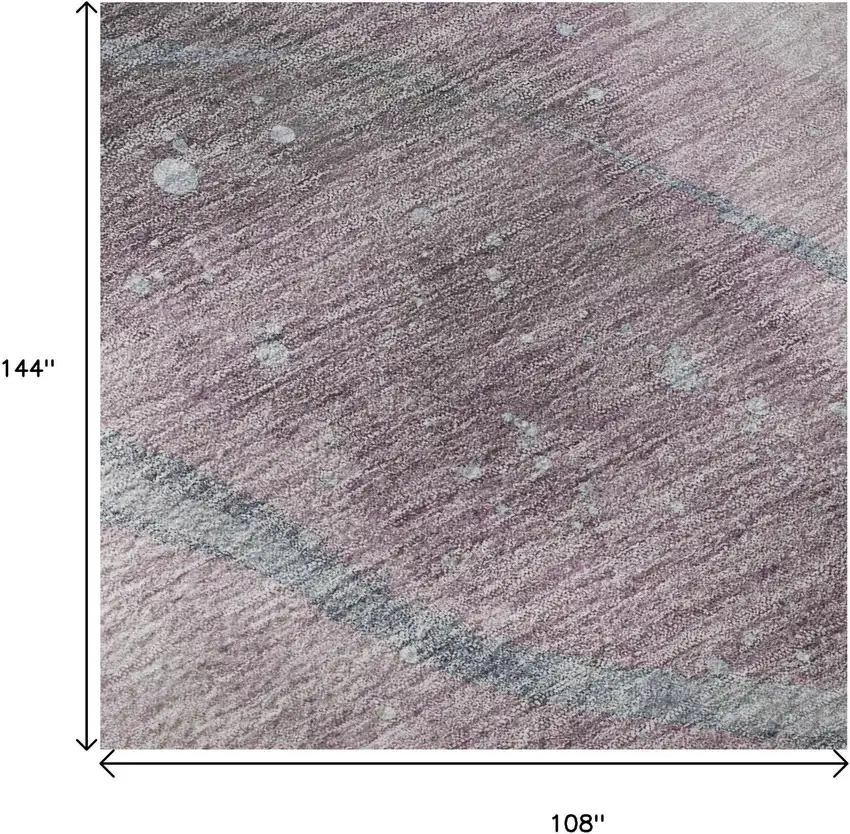 Lavender Blue And Ivory Abstract Washable Area Rug With UV Protection Photo 9
