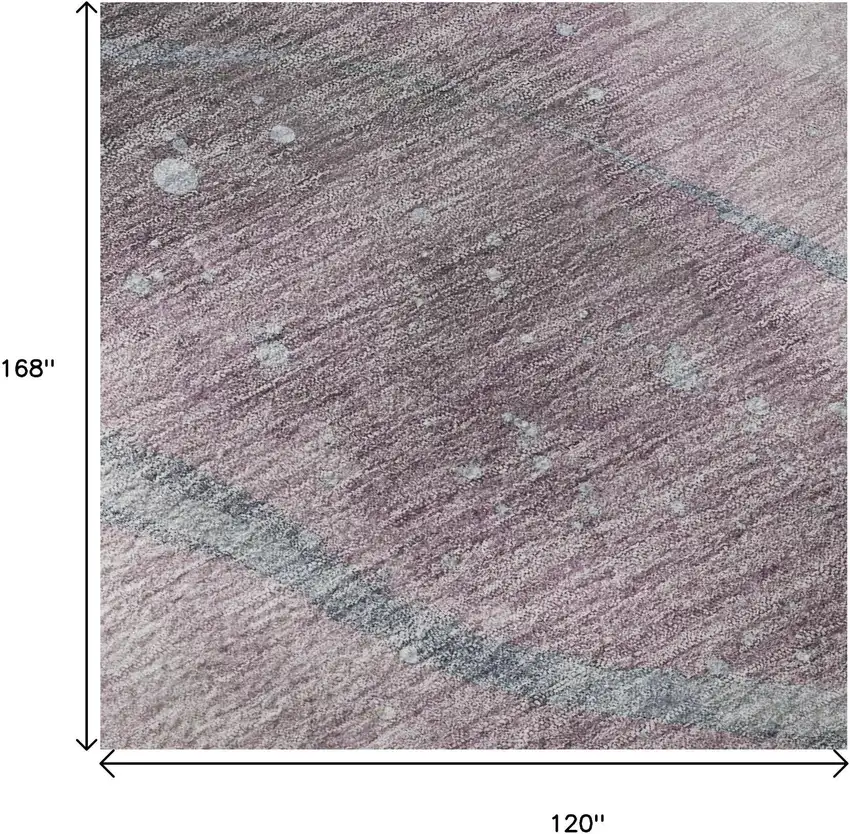 Lavender Blue And Ivory Abstract Washable Area Rug With UV Protection Photo 9