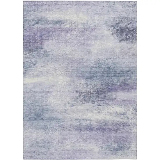 Lavender Blue And Ivory Abstract Washable Indoor Outdoor Area Rug Photo 8