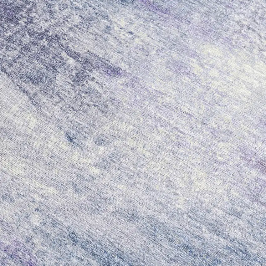 Lavender Blue And Ivory Abstract Washable Indoor Outdoor Area Rug Photo 2
