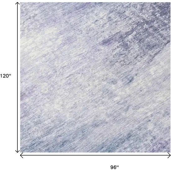 Lavender Blue And Ivory Abstract Washable Indoor Outdoor Area Rug Photo 6
