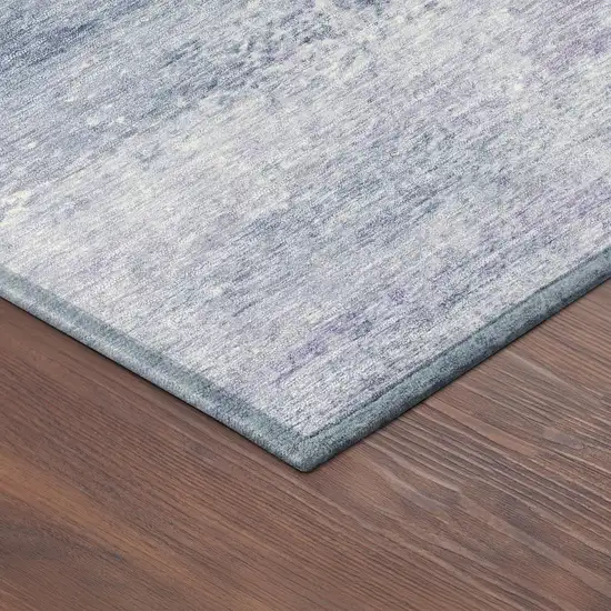 Lavender Blue And Ivory Abstract Washable Indoor Outdoor Area Rug Photo 5