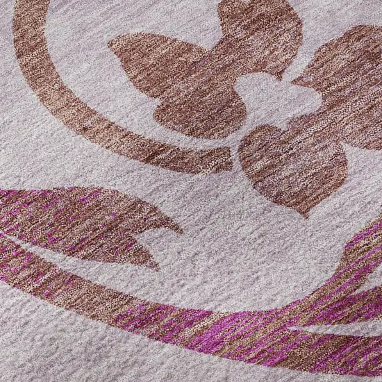 Lavender Blush And Ivory Floral Washable Area Rug With UV Protection Photo 9