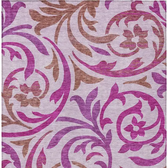 Lavender Blush And Purple Floral Washable Indoor Outdoor Area Rug Photo 6