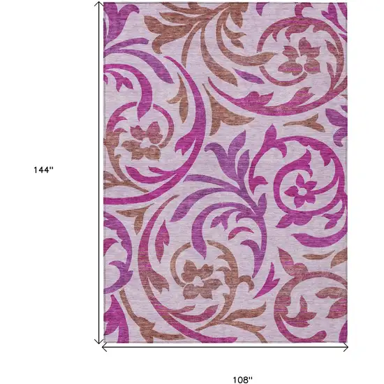 Lavender Blush And Purple Floral Washable Indoor Outdoor Area Rug Photo 3