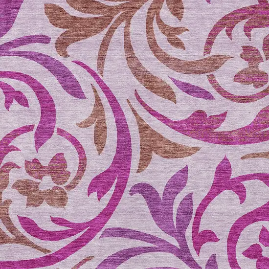 Lavender Blush And Purple Floral Washable Indoor Outdoor Area Rug Photo 6