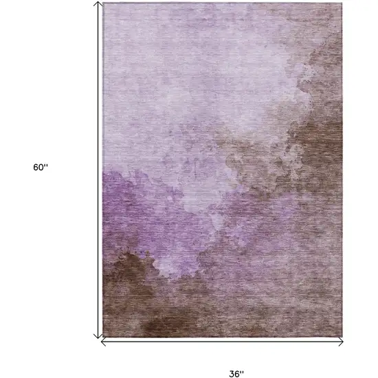 Lavender Brown And Ivory Abstract Washable Indoor Outdoor Area Rug Photo 7