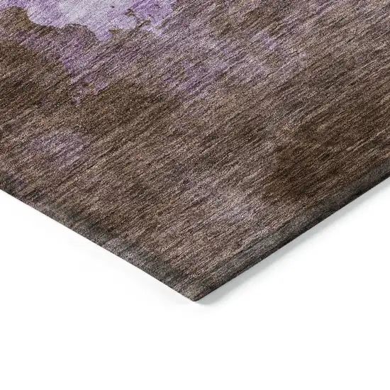 Lavender Brown And Ivory Abstract Washable Indoor Outdoor Area Rug Photo 4