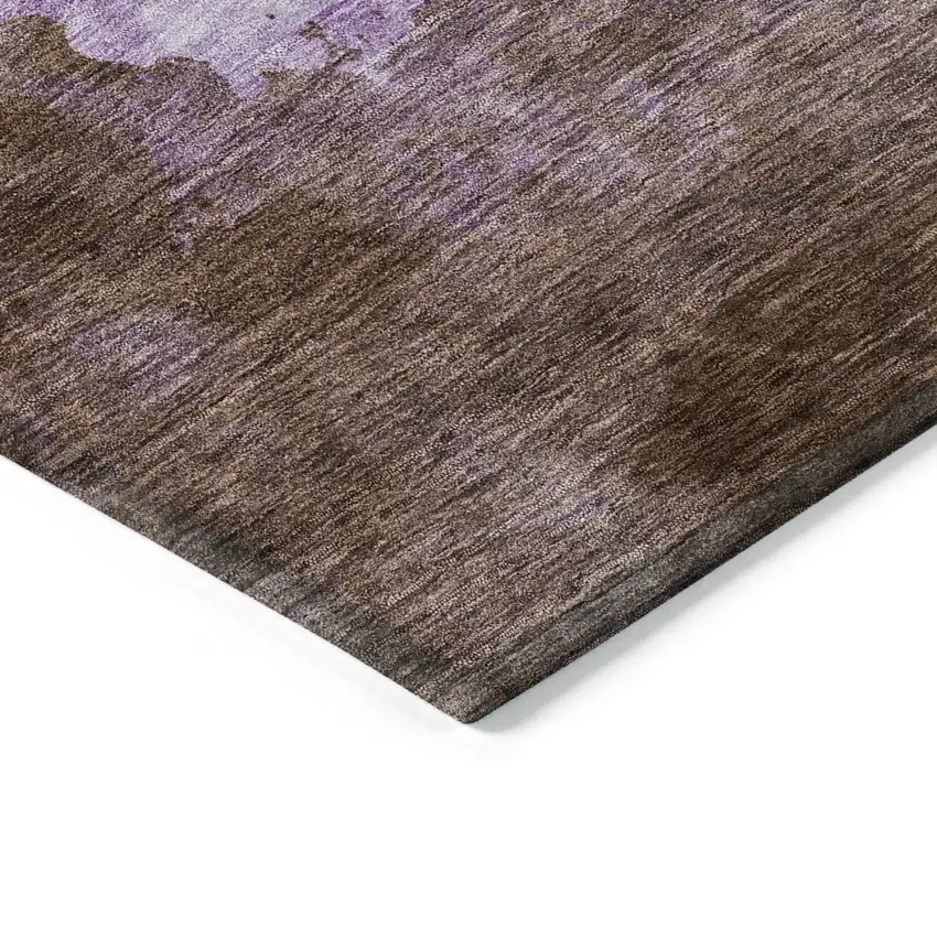 Lavender Brown And Ivory Abstract Washable Indoor Outdoor Area Rug Photo 4