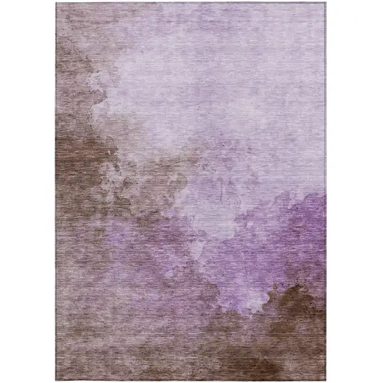 Lavender Brown And Ivory Abstract Washable Indoor Outdoor Area Rug Photo 6