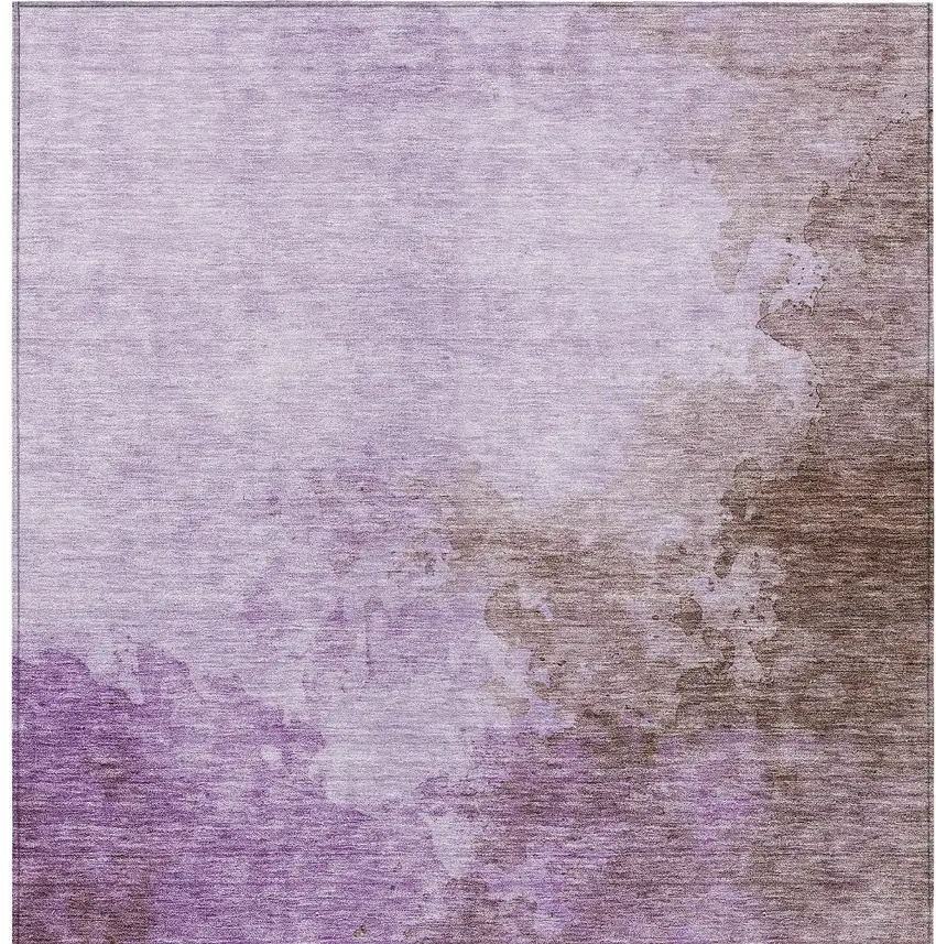 Lavender Brown And Ivory Abstract Washable Indoor Outdoor Area Rug Photo 5